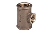 Gevindfittings - Viega T-stykke 1 1/2" x 1/2" x 1 1/2" rødgods - 650759