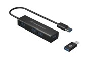 USB hub - Conceptronic HUBBIES06B - hub - 4 ports USB hub - USB 3.2 - 4 ports - Sort - HUBBIES06B