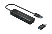 USB hub - Conceptronic HUBBIES06B - hub - 4 ports USB hub - USB 3.2 - 4 ports - Sort - HUBBIES06B