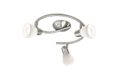 Lamper - EGLO DAKAR 1 spotrondel 3L, børstet stål/hvid - 88475