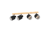 Lamper - EGLO BATALLAS spotskinne 4L, sort/træ - 99492