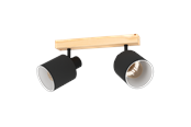 Lamper - EGLO BATALLAS spotskinne 2L, sort/træ - 99489