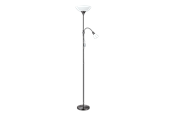 Lamper - EGLO UP 2 gulvlampe, sort/hvid - 93917