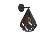 Lamper - EGLO CARLTON 1 væglampe, sort/nød - 49992