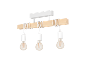 Lamper - EGLO TOWNSHEND loftlampe, hvid/brun - 44082