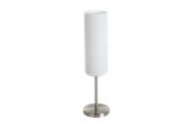 Lamper - EGLO TROY 3 bordlampe, børstet stål/hvid - 85981
