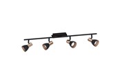 Lamper - EGLO BARNHAM spotskinne 4L, sort/kobber - 94587