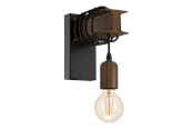 Lamper - EGLO TOWNSHEND 4 væglampe, sort/brun - 43152
