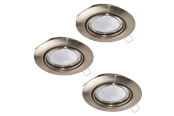Lamper - EGLO PENETO indbygningsspot, børstet stål, 3-pak - 94408