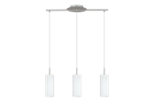 Lamper - EGLO TROY 3 langbordspendel, hvid/børstet stål - 85978