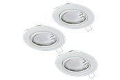 Lamper - EGLO PENETO indbygningsspots, 3000K, Ø87 mm, 3-pak, hvid - 94406