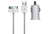 Mobil - Adaptere & Opladere - Sinox 12V biloplader m/30-pin 1.0A - 1m - Hvid - SXI782