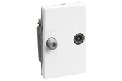Lauritz Knudsen - LK FUGA antenneudtag for TV/Data-returvej (TD241E) 1½ modul, hvid - 508D6214