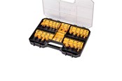 Værktøj - Dewalt 22 Piece Router Bit Set - 8mm Shaft - + Storage Box With Clear Cover - DT90017-QZ