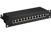 Netværkskabel - Pro CAT 6a 10 inch (25.4 cm) patch panel 12 port bla - Sort - 4040849937965