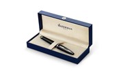 Skrive- og Tegneværktøjer - Waterman Carène Sortehavet Fountain Pen | Højglans sort med palladiumbelagt kant | Fin spids med blå blækpatron | Gaveæske - S0293970