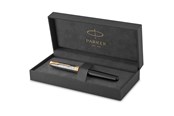 Skrive- og Tegneværktøjer - Parker PARKER Sonnet-fyldepen | førsteklasses metal og sort glanslakering med detaljer i guld | fin 18k guldspids med sort blækpatron | gaveæske - 2119784