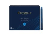 Skrive- og Tegneværktøjer - Waterman Fyldepens Refill Blæk Patroner | Lang Standard | Serenity Blue | 8 Stk - S0110860