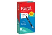 Hobby artikler - Berol filtspids farvetuscher, tynd spids (0,6 mm), sort, 12 styk - 2141503