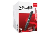Skrive- og Tegneværktøjer - Sharpie W10 Permanent Markers | Mejselspids | Sort blæk | 12 styk - S0192654