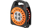 Kabeltromle - Pro Cable reel 25 m orange-black - with 4 protective - 4040849713552