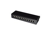 Netværkstilbehør - LogiLink NP0019B Cat.6A Patch Panel 12 ports shielded Desktop black - NP0019B