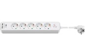 Strømkabel (ekstern) - Pro 5-way w/switch - 2xUSB ports - Hvid - 1.5 m - 41265