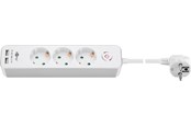 Strømkabel (ekstern) - Pro 3-way power strip with switch and 2 - 4040849412646