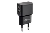 Mobil - Adaptere & Opladere - Goobay Dual USB charger 2.4 A (12W) black - 44951