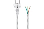 Netværksadapter (netkort, printserver mv.) - Pro Heat-resistant safety plug cord for assembly 3 m white-silver - 4040849505041