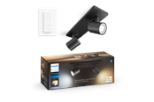 Smart Home - Philips Hue Runner Dobbelt Spot - Sort - med Dimmer Switch - 929003811801