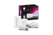 Smart Home - Philips Hue White and color ambiance Startsæt – 3x E27 A60-pærer + Dimmer switch + Hue Bridge - 929002468804