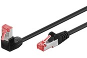Netværkskabel - Pro LAN CAT 6 S/FTP - 90° - Sort - 1m - 4040849515439