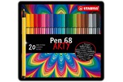 Skrive- og Tegneværktøjer - STABILO  Pen 68 Arty, metalæske med 20 farver - 6820-6