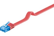 Netværkskabel - Pro LAN CAT 6A U/UTP flat - Rød - 0.5m - 4040849963001