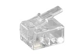 Netværkskabel - Pro RJ11 modular plug for flatcable 4 pol. - Transparent - 4051366502505