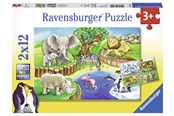 Puslespil - Ravensburger Animals In The Zoo 2x12p - 10107602