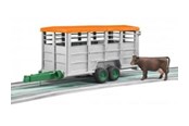 Legetøjsbil - Bruder Livestock trailer with 1 cow - 02227