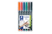 Skrive- og Tegneværktøjer - Staedtler Lumocolor Perm F 0,6mm 6 ass./boks - 318 WP6