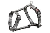 Hunde - Trixie Silver Reflect H-harness M–L: 50–75 cm/25 mm black/silver grey - TX12233
