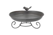 Fuglebure, huse & tilbehør - Trixie Bird bath standing metal 800 ml/ø 22 cm grey - TX55510
