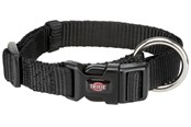Hunde - Trixie Premium collar S–M: 30–45 cm/15 mm black - TX201501