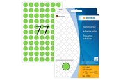 Papir, Fotopapir og Etiketter - HERMA 2235 Multi-purpose labels / colour dots Ø 13 mm round green permanent adhesion for hand lettering - 2235
