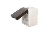 Afbrydermateriel - Gripo Stikkontakt enkelt IP54, Grå/sort - 5709119079840