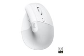 Mus - Logitech Lift for Business - Right Handed - Off-white - Ergonomisk mus - Optisk - 6 knapper - Hvid - 910-006496