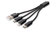USB kabel - DIGITUS 3-in-1 Charger Cable - DB-300160-002-S