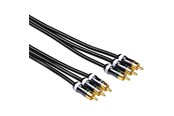 Kabler - diverse - Hama YUV Cable 3 RCA - 3 RCA metal 1.5 m - 83029