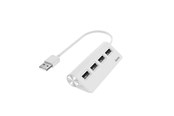 USB hub - Hama USB Hub 4 Ports USB 2.0 480 Mbit/s white USB hub - USB 2.0 - 4 ports - Hvid - 002001200000