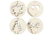 Ophæng og kroge - Creativ Company Wooden Christmas Pendants 2in1 8st. - 565090
