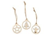 Ophæng og kroge - Creativ Company Christmas pendants Wood 24pcs. - 54464